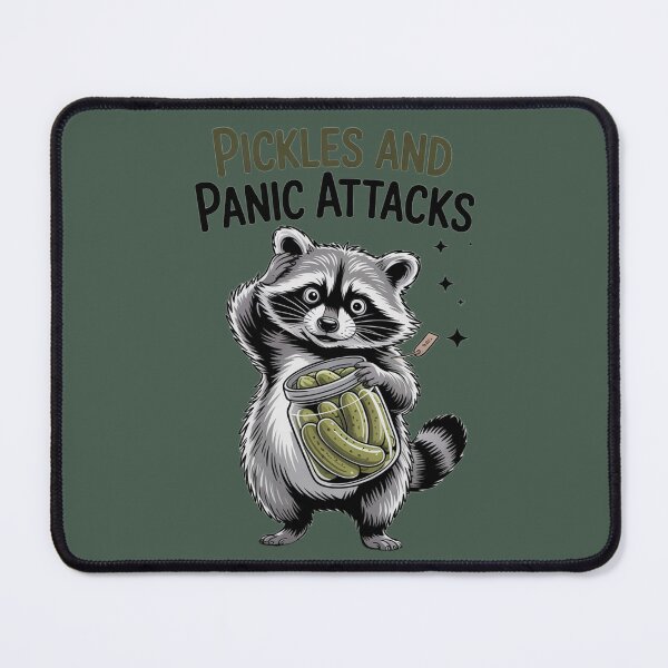 Item preview, Pickles and Panic Attacks Raccoon – Funny Mental Health Design designed and sold by Aredbox.