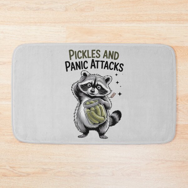 Item preview, Pickles and Panic Attacks Raccoon – Funny Mental Health Design designed and sold by Aredbox.
