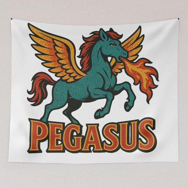 Item preview, Retro Winged Fire Pegasus designed and sold by JonelleTshirts.