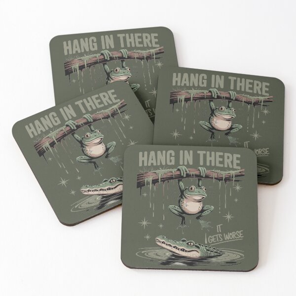 Item preview, Dark Humor Frog – Hang In There, It Gets Worse designed and sold by Aredbox.
