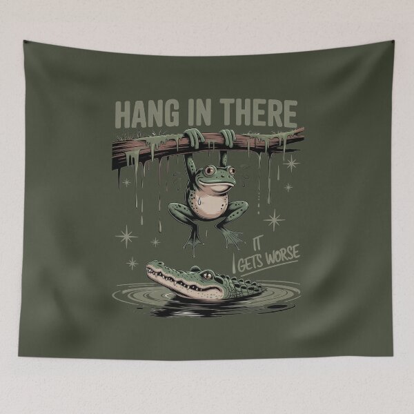 Item preview, Dark Humor Frog – Hang In There, It Gets Worse designed and sold by Aredbox.