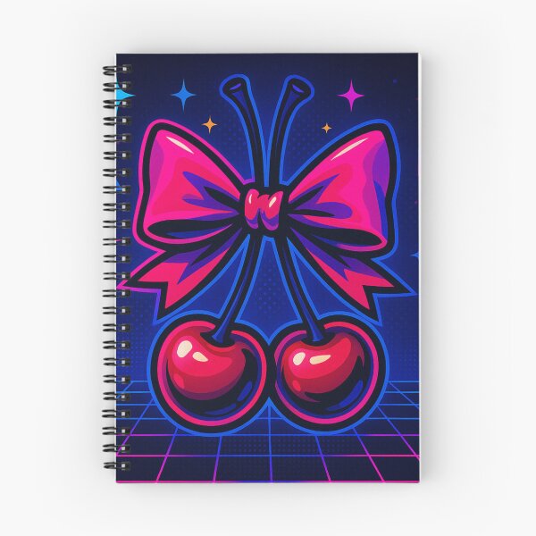 Item preview, Retro 80s Cherries With Pink Bow | Vaporwave Coquette Bow Design designed and sold by CapturedByeJ.