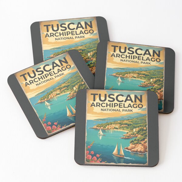 Item preview, A Vintage Illustration of Tuscan Archipelago National Park - Italy  designed and sold by GoodOldVintage.