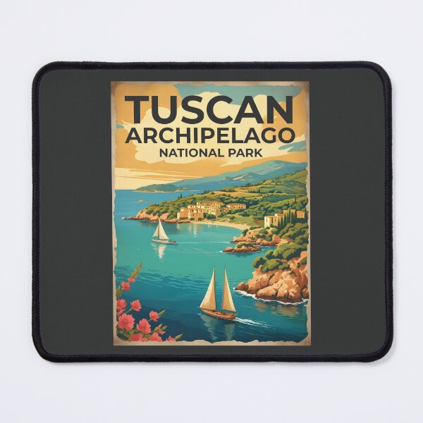 Item preview, A Vintage Illustration of Tuscan Archipelago National Park - Italy  designed and sold by GoodOldVintage.