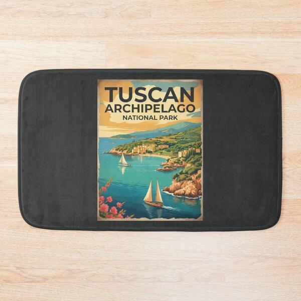 Item preview, A Vintage Illustration of Tuscan Archipelago National Park - Italy  designed and sold by GoodOldVintage.