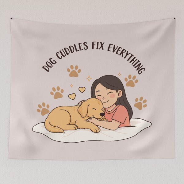 Item preview, Dog cuddles fix everything designed and sold by Amir Faysal.