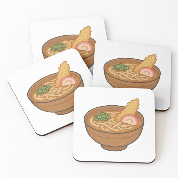 Item preview, Tempura Udon Noodle Bowl, Japanese Soup Food Art, Cozy Comfort Illustration designed and sold by Vendeloc.