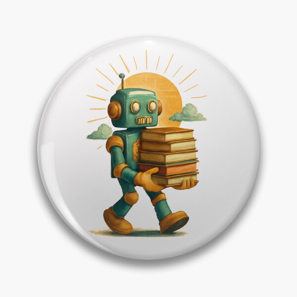 Item preview, Retro Robot with Books designed and sold by FBA.
