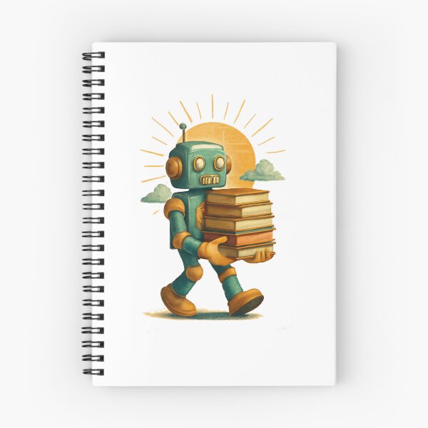 Item preview, Retro Robot with Books designed and sold by FBA.
