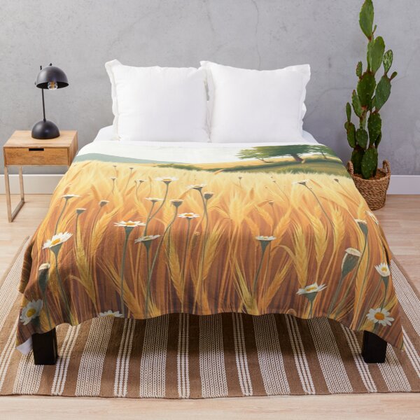 Item preview, Rustic Wheat Field and Wildflowers – Serene Summer Landscape designed and sold by MiraLumeStudio.