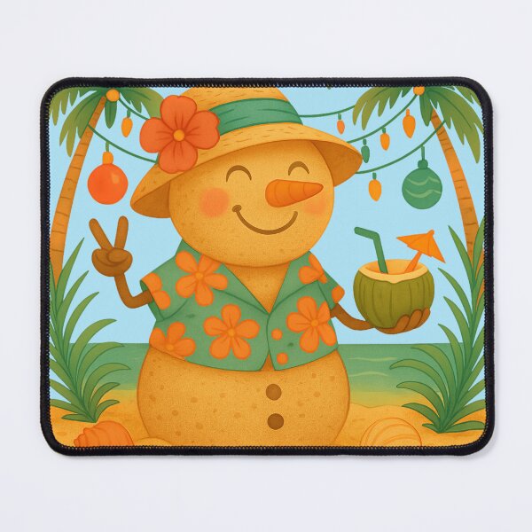 Item preview, Tropical Christmas Sandman – Beachy Snowman with Coconut & Holiday Vibes designed and sold by TrendznHitz.