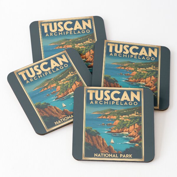 Item preview, A Vintage Illustration of Tuscan Archipelago National Park - Italy  designed and sold by GoodOldVintage.