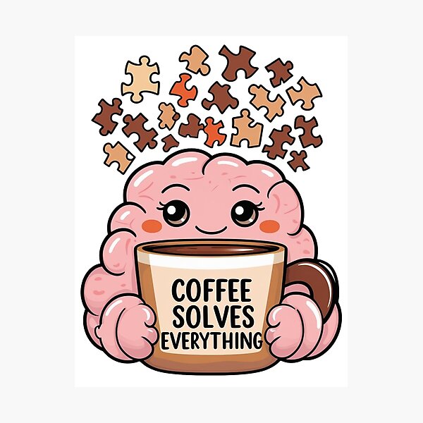 Item preview,  Brain Teaser- Coffee Lover's Delight: 'Coffee Solves Everything designed and sold by wellie-chic.