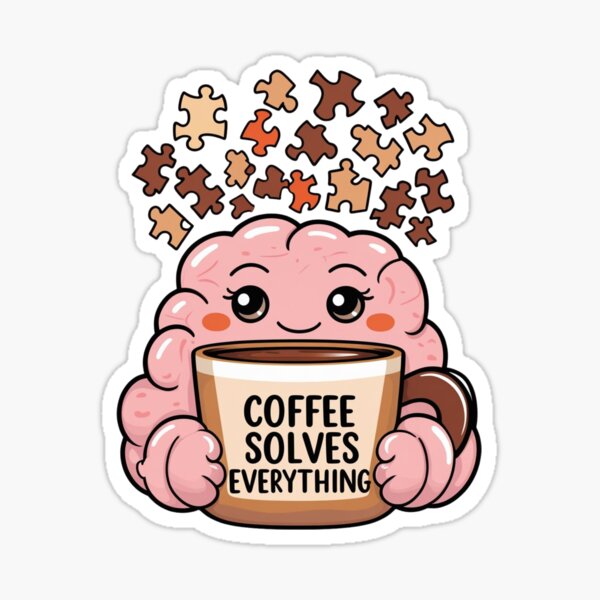 Item preview,  Brain Teaser- Coffee Lover's Delight: 'Coffee Solves Everything designed and sold by wellie-chic.