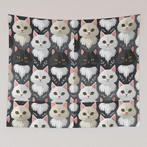 Item preview, White Cat Pattern designed and sold by PatronesKawai.