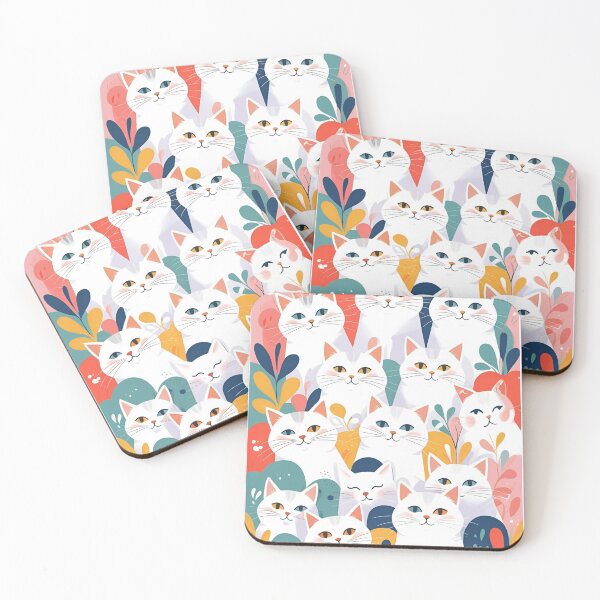 Item preview, White Cat Pattern designed and sold by PatronesKawai.