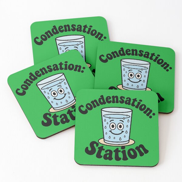 Item preview, Condensation Station – Funny Cartoon Coaster Design designed and sold by The Expression Den.