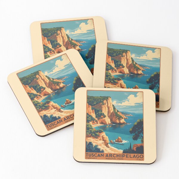 Item preview, A Vintage Illustration of Tuscan Archipelago National Park - Italy  designed and sold by GoodOldVintage.