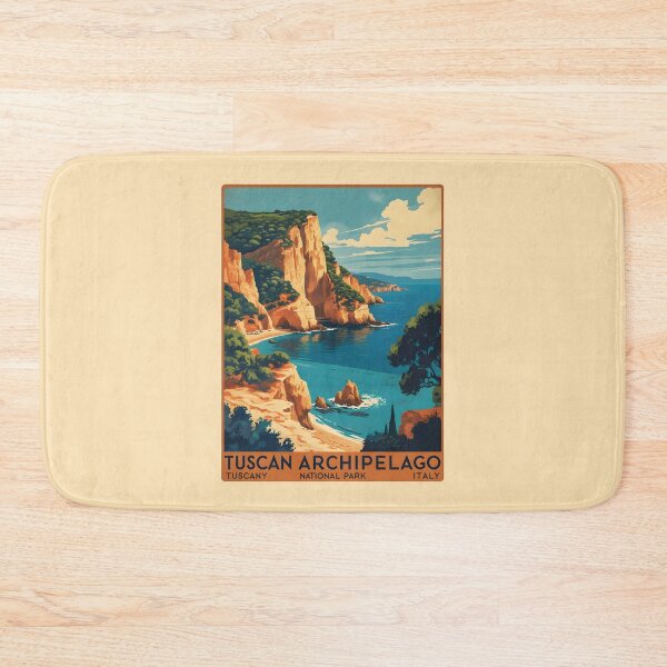 Item preview, A Vintage Illustration of Tuscan Archipelago National Park - Italy  designed and sold by GoodOldVintage.
