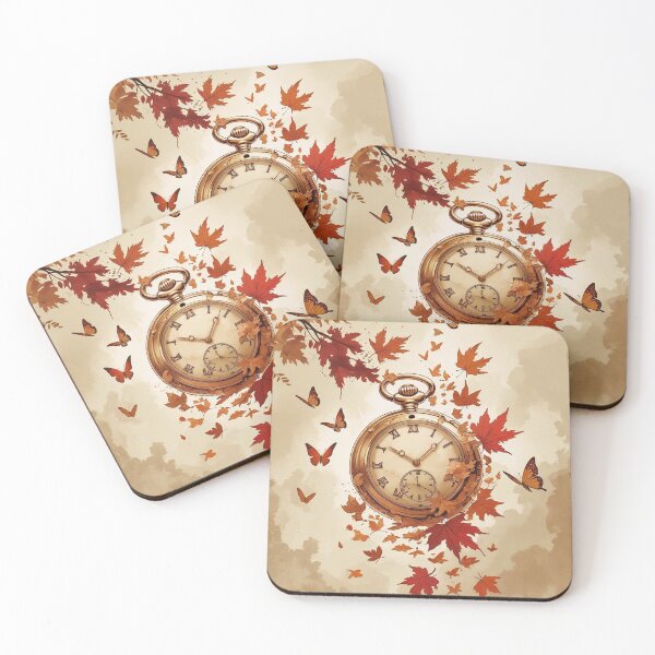 Item preview, Vintage Pocket Watch Transforming Into Butterflies – Sepia Time Fade Art with Autumn Mood designed and sold by Deezyned.