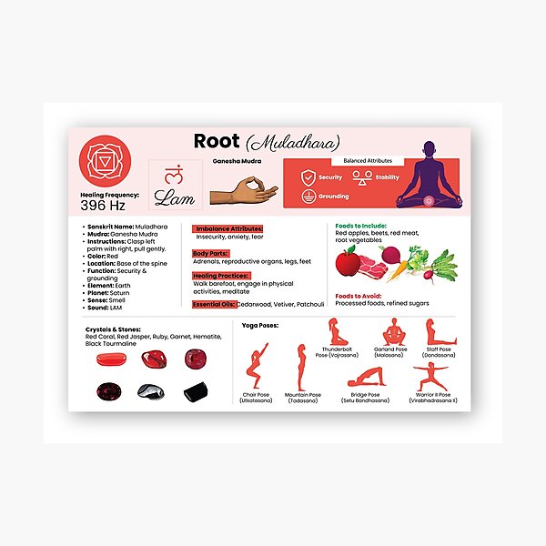 Item preview, Root Chakra Learning Card – Grounding, Security & Stability Guide designed and sold by Elevated & Aligned.