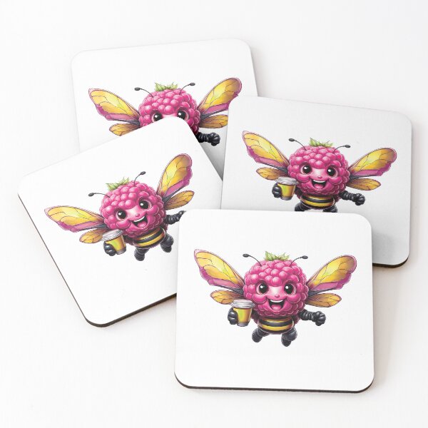 Item preview, Raspberry Coffee Bee designed and sold by caffin8ed.