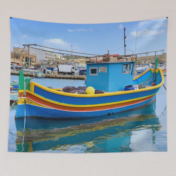 Item preview, Traditional Fishing Boat in Marsaxlokk designed and sold by Kasia Design.