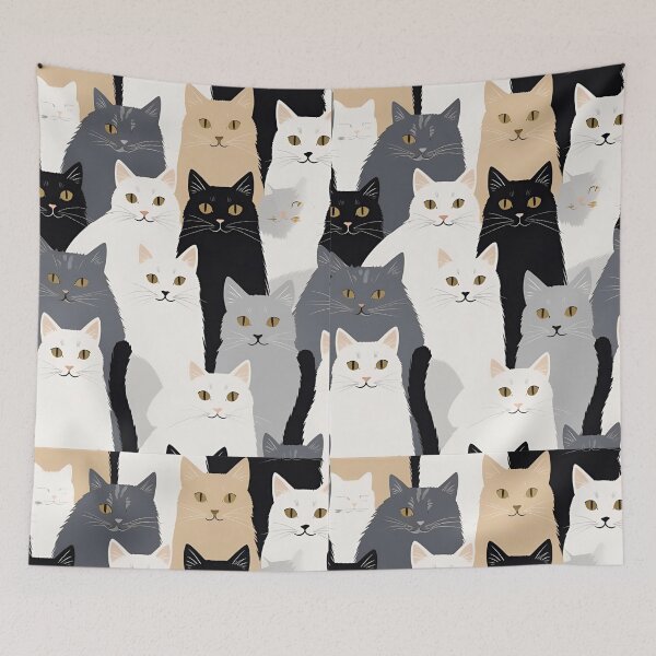 Aperçu de l'œuvre Motif chat tricolore créée et vendue par PatronesKawai.
