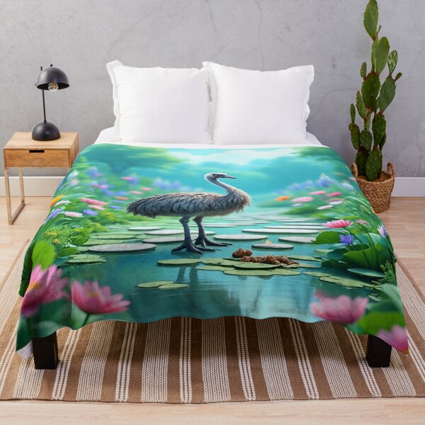 Item preview, Cool Blue Garden Collection with Adorable Emu designed and sold by Dailywalker22.