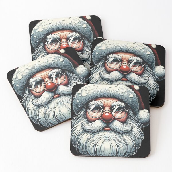 Item preview, Classic Santa Face with Glasses - Merry Christmas Portrait designed and sold by Iras-Art-Corner.