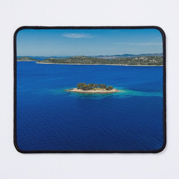 Item preview, Lone Island in Deep Blue Sea – Minimal Ocean Serenity designed and sold by Ellaire.