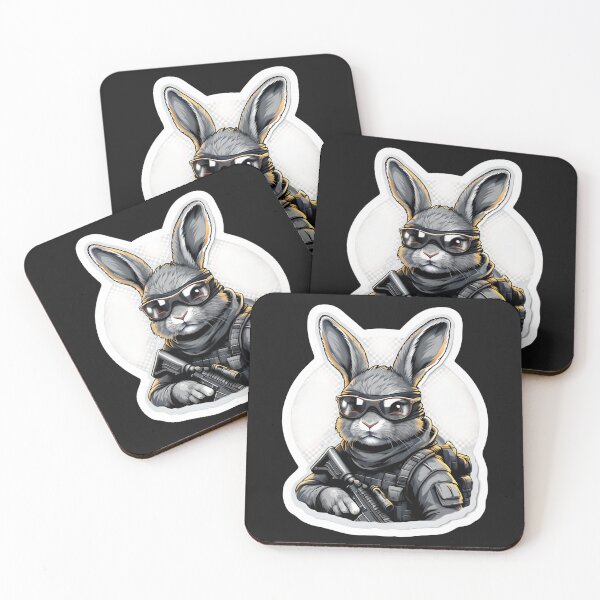 Item preview, Tactical Bunny with Rifle | Funny Combat Rabbit Soldier Design designed and sold by GiftLore Studio.