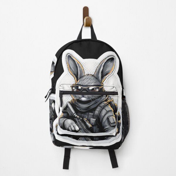 Item preview, Tactical Bunny with Rifle | Funny Combat Rabbit Soldier Design designed and sold by GiftLore Studio.