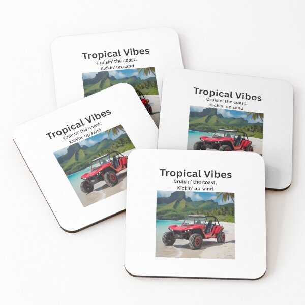 Item preview, Tropical Vibes – Red Dune Buggy on the Beach designed and sold by Novel Works Studio.