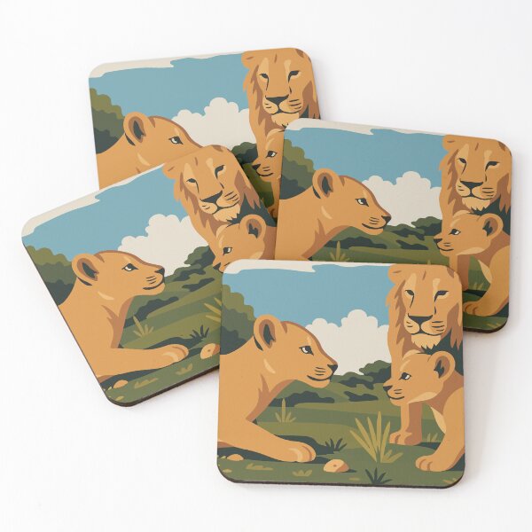 Item preview, Kiara & Her Little Brother Kion | Flat Vector Reunion designed and sold by ArtLineEgypt.