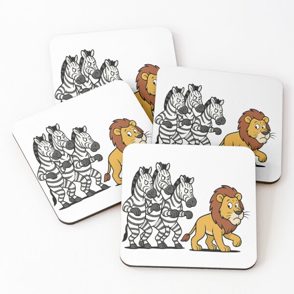 Item preview, "Zebras Stalking a Lion – Reversed Jungle Roles" designed and sold by Flipped World Society.
