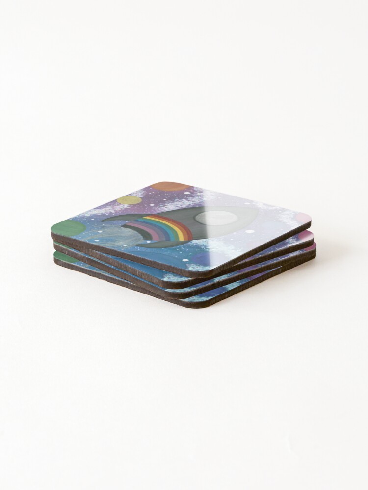 Thumbnail 4 of 5, Coasters (Set of 4), Rocket Ride designed and sold by Tiltybird.