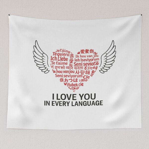 Item preview, I Love You in Every Language – Multilingual Heart designed and sold by alizo74.