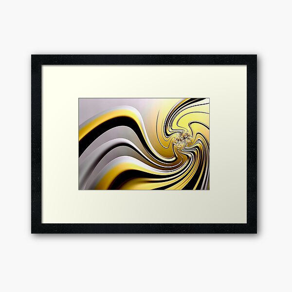 Item preview, Flowing Lines in Black, Gold & Grey- Abstract Fractal  designed and sold by ElaKog.