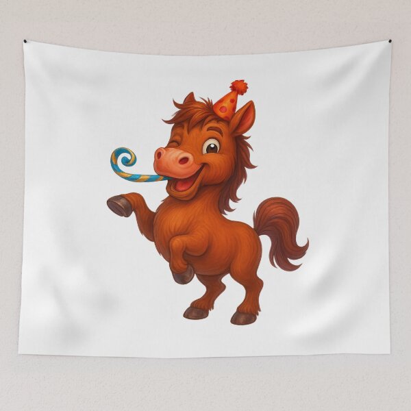 Item preview, Party Pony – Funny Watercolor Cartoon Horse with Party Hat designed and sold by VIBE CRAFT STUDIO.