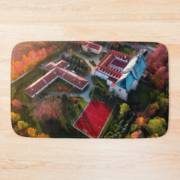 Item preview, Aerial View of a Historic Monastery Complex Surrounded by Nature designed and sold by minstr3l.