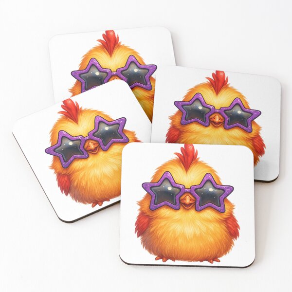 Item preview, Star Chick – Funny Watercolor Cartoon Chicken with Star Glasses designed and sold by VIBE CRAFT STUDIO.
