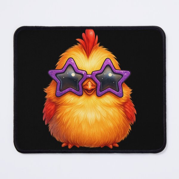 Item preview, Star Chick – Funny Watercolor Cartoon Chicken with Star Glasses designed and sold by VIBE CRAFT STUDIO.