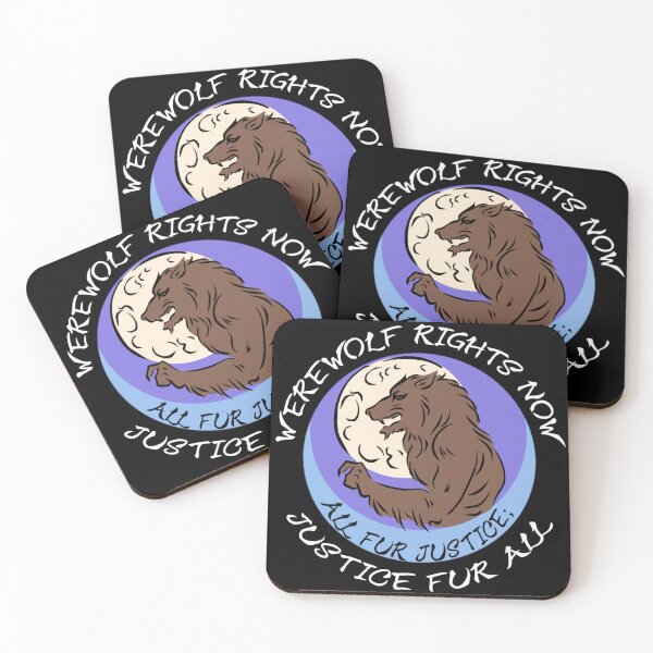 Item preview, WEREWOLF RIGHTS NOW / ALL FUR JUSTICE; JUSTICE FUR ALL designed and sold by birdgoatman.