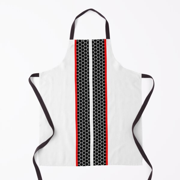 Item preview, Dual Racing Stripes, Honeycomb Pattern (Black and Red On White) designed and sold by Racing Stripes Only.