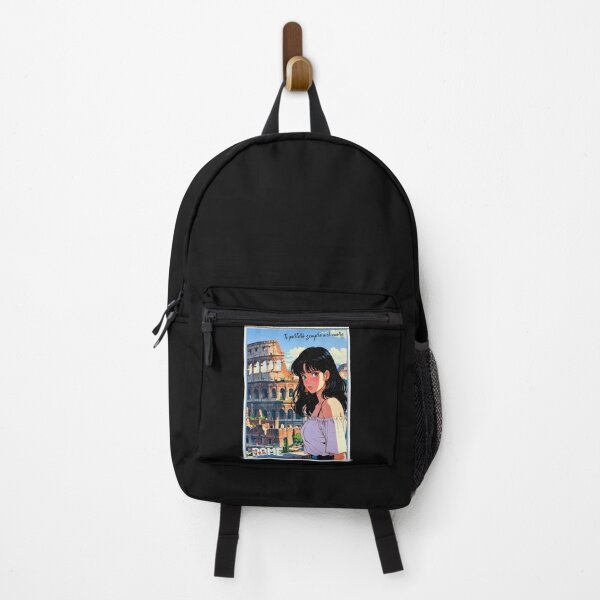 Item preview, Romantic Farewell in Rome Italy – Retro Anime Travel Girl Love Quote designed and sold by Kawaii-Sky.