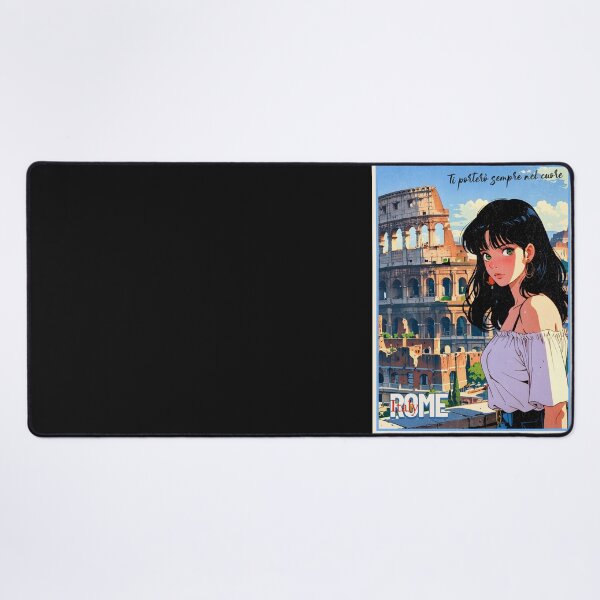 Item preview, Romantic Farewell in Rome Italy – Retro Anime Travel Girl Love Quote designed and sold by Kawaii-Sky.