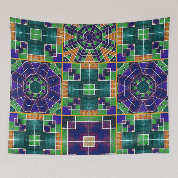 Item preview, Beautiful bright textured grunge acrylic multi-colored patchwork designed and sold by ArtistSunny.