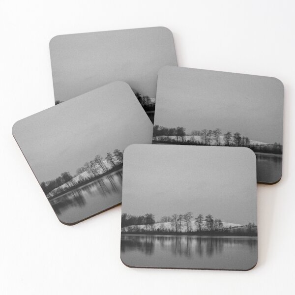 Item preview, Snowy Hillside and Bare Trees Reflected in Still Lake - vertical designed and sold by minstr3l.