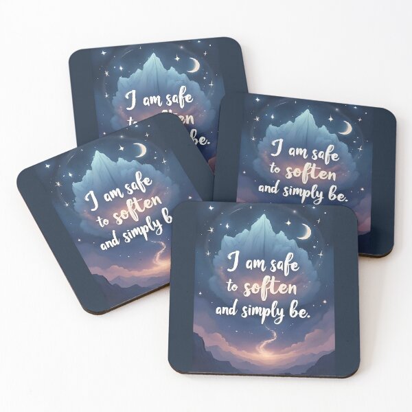 Item preview, I am safe to soften and simply be. Affirmation designed and sold by FlowCreate.